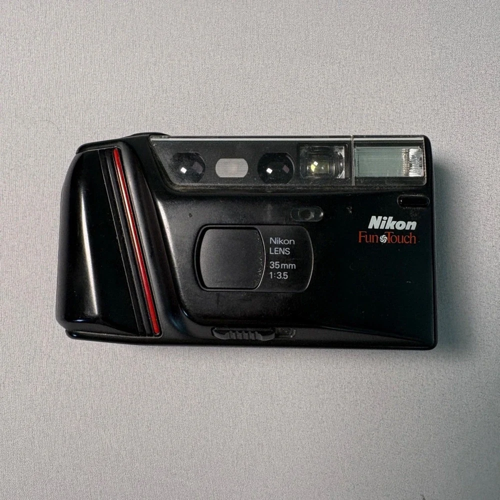 Nikon FunTouch 35mm Film Camera Black AF Lens Point and Shoot Vintage Parts Only